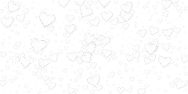 Белое Сердце Любит Конфетти День Святого Валентина Проливной Дождь Заманчивый — стоковый вектор