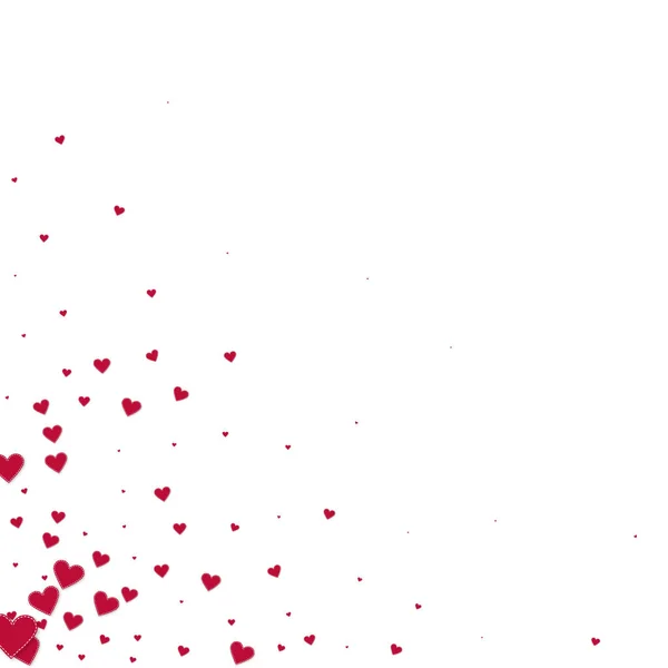 Czerwone Serce Kocha Zapalenie Confettis Walentynki Rogu Piękne Tło Spadające — Wektor stockowy