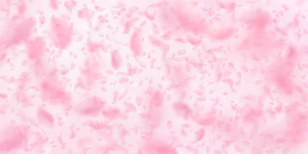 Sakura Lístky Padající Romantické Růžové Květy Vzor Létající Lístky Pink — Stock fotografie