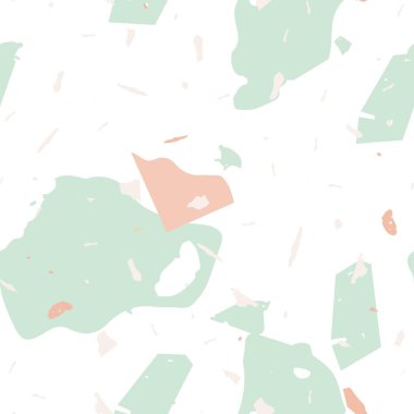 Terrazzo kusursuz desen. İç dekorasyon için minimalist döşeme taşı. Terrazzo pürüzsüz desenli, serin renklerde. Doğal taşlardan, granitten, kuvarstan, mermerden, betondan yapılmış arkaplan. 