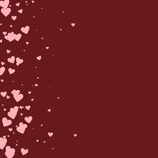 Roze Hart Liefde Confettis Valentijnsdag Kleurrijke Achtergrond Gevallen Gestikte Papieren — Stockvector