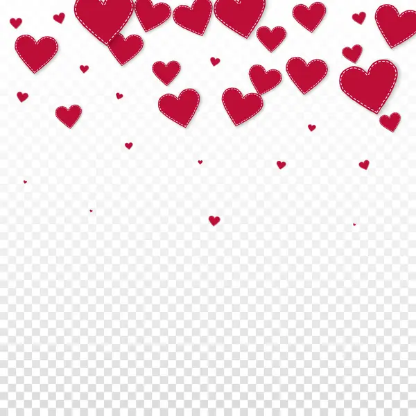Červené Srdce Miluje Konfety Valentýn Gradient Nádherné Pozadí Padající Šité — Stockový vektor