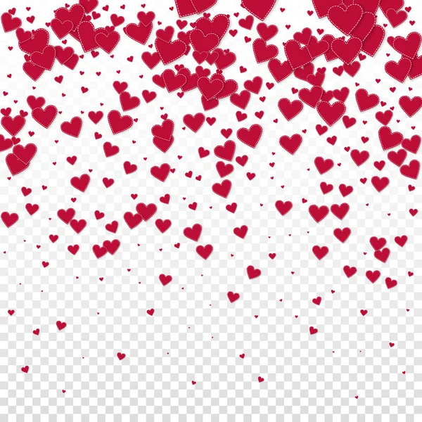Красное Сердце Любит Конфетти День Святого Валентина Градиент Необычный Фон — стоковый вектор