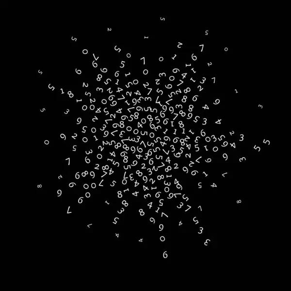 Падіння Чисел Велика Концепція Даних Двійкові Білі Випадкові Літаючі Цифри — стоковий вектор