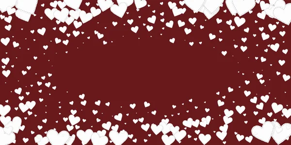 Λευκή Καρδιά Αγαπάει Κομφετί Ημέρα Του Αγίου Βαλεντίνου Βινιέτα Συμμετρικό — Διανυσματικό Αρχείο
