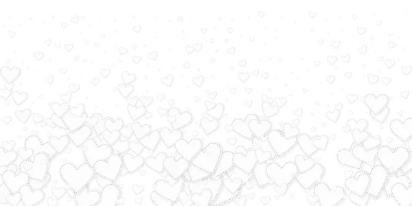 Белое Сердце Любит Конфетти День Святого Валентина Падающий Дождь Безупречный — стоковый вектор