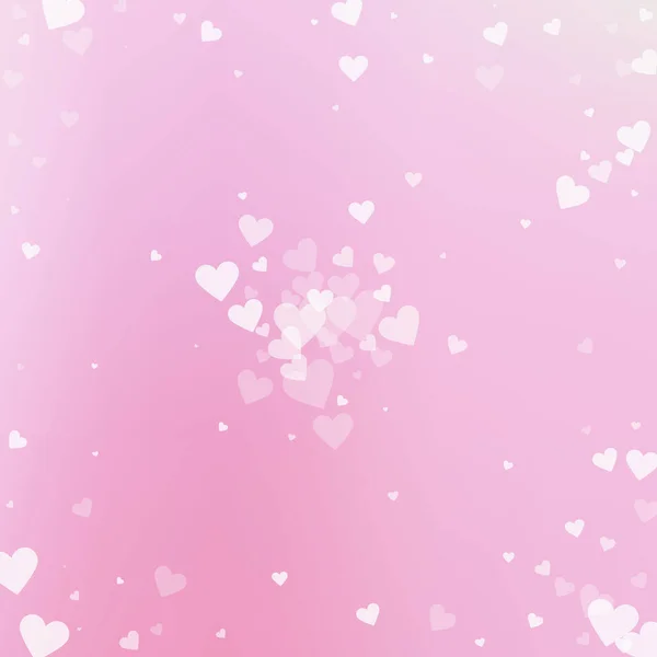 Corazón Blanco Ama Los Confettis Día San Valentín Explosión Fondo — Vector de stock