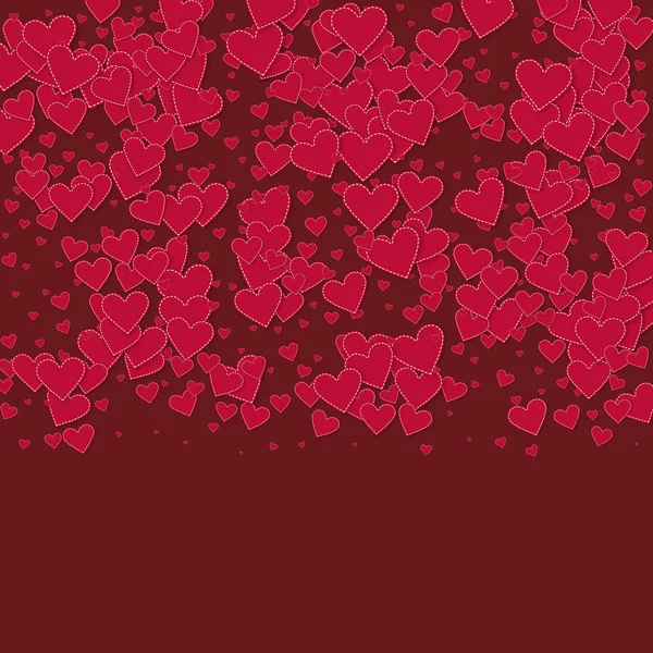 Corazón Rojo Ama Los Confettis Día San Valentín Gradiente Fondo — Vector de stock