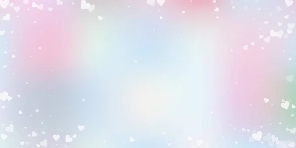 Cuore Bianco Ama Confetti San Valentino Vignetta Sfondo Mozzafiato Coriandoli — Vettoriale Stock
