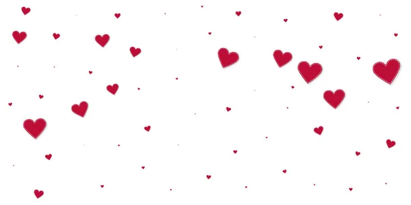 Czerwone Serce Kocha Zapalenie Confettis Walentynki Spadające Deszcz Bezbłędne Tło — Wektor stockowy