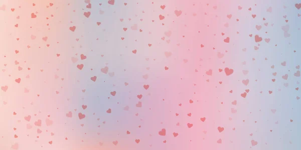 Cœur Rouge Adore Les Confettis Saint Valentin Pluie Tombant Fond — Image vectorielle