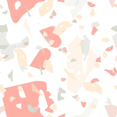 Terrazzo kusursuz desen. Taşlı turuncu gerçekçi mermer dokusu. Doğal taşlardan, granitten, kuvarstan, mermerden, betondan yapılmış arka plan. Terrazzo pürüzsüz desenli serin renklerde. 