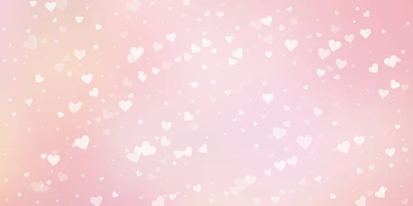 White Heart Love Confettis Valentine Day Falling Rain Authentic Background — Stock Vector