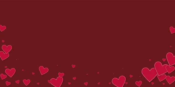 Corazón Rojo Ama Los Confettis Día San Valentín Cayendo Lluvia — Vector de stock