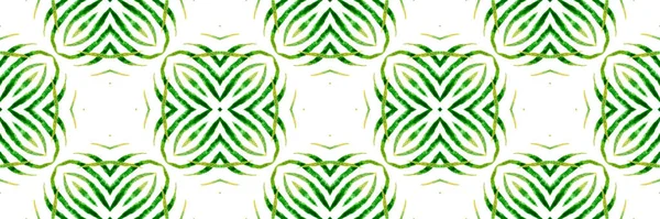 Patrón Sin Costura Verde Medallón Textil Listo Para Imprimir Tela — Foto de Stock