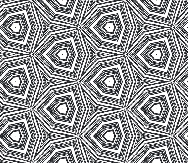 Medaillon Naadloos Patroon Zwarte Symmetrische Caleidoscoop Achtergrond Textiel Klaar Ongewone — Stockfoto