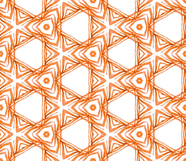 Patrón Inconsútil Tropical Naranja Ornamento Acuarela Dibujado Mano Memorable Repetición —  Fotos de Stock