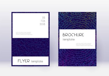 Şablon tasarımı çok şık. Koyu mavi arka planda gökkuşağı soyut çizgileri. Kapak tasarımı getiriliyor. Fevkalade katalog, poster, kitap şablonu vs..