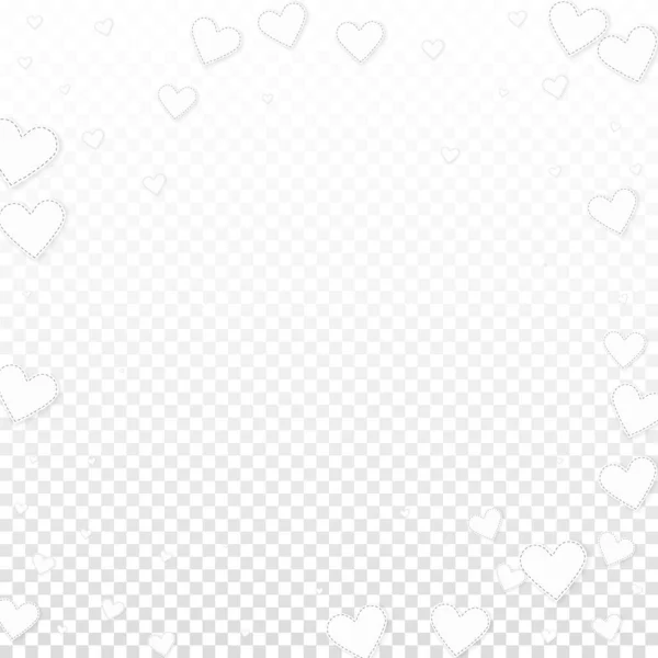 Λευκή Καρδιά Αγαπάει Κομφετί Vignette Ημέρα Του Αγίου Βαλεντίνου Μοναδικό — Διανυσματικό Αρχείο