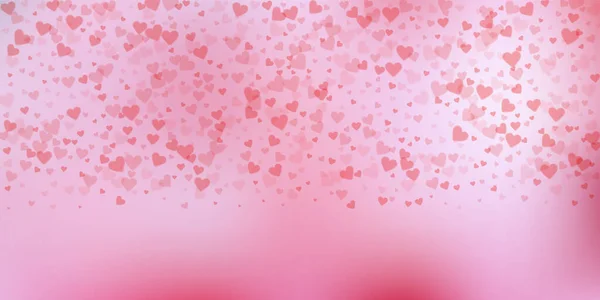 Rote Herzen Lieben Konfettis Valentinstag Steigung Majestätischen Hintergrund Fallen Transparente — Stockvektor