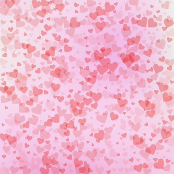 Красное Сердце Любит Конфетти День Святого Валентина Потрясающий Фон Падающие — стоковый вектор
