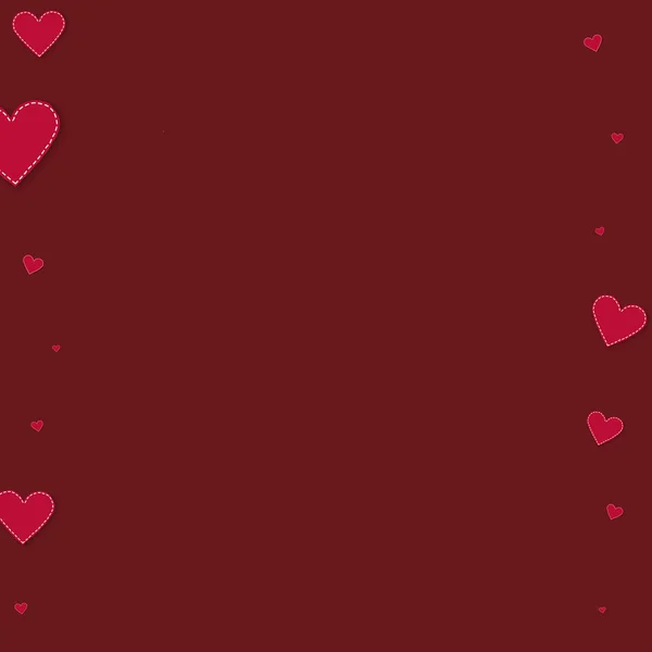 Красное Сердце Любит Конфетти День Святого Валентина Граничит Приятный Фон — стоковый вектор