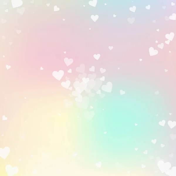 Weiße Herzen Lieben Konfettis Valentinstag Explosion Angenehmen Hintergrund Fallen Transparente — Stockvektor