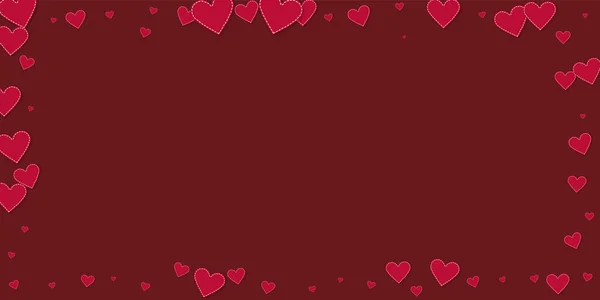 Corazón Rojo Ama Los Confettis Marco San Valentín Fondo Imaginativo — Vector de stock