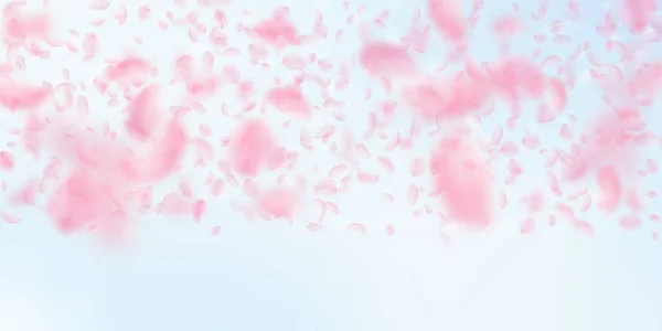 Padají Okvětní Lístky Sakury Romantické Růžové Květy Gradient Létající Okvětní — Stock fotografie