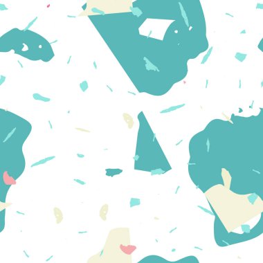 Terrazzo kusursuz desen. Mavi klasik döşeme dokusu. Doğal taşlardan, granitten, kuvarstan, mermerden, betondan yapılmış arka plan. Terrazzo pürüzsüz desenli serin renklerde. 