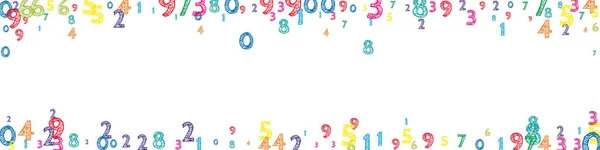 Caindo Números Ordenados Coloridos Conceito Estudo Matemática Com Dígitos Voadores — Vetor de Stock