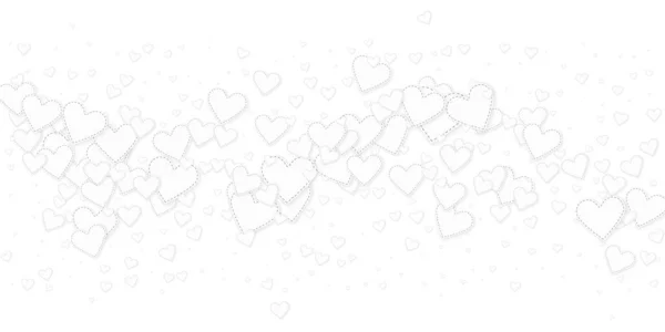 Weiße Herzen Lieben Konfettis Valentinstag Regen Beispiellos Hintergrund Fallen Bestickte — Stockvektor