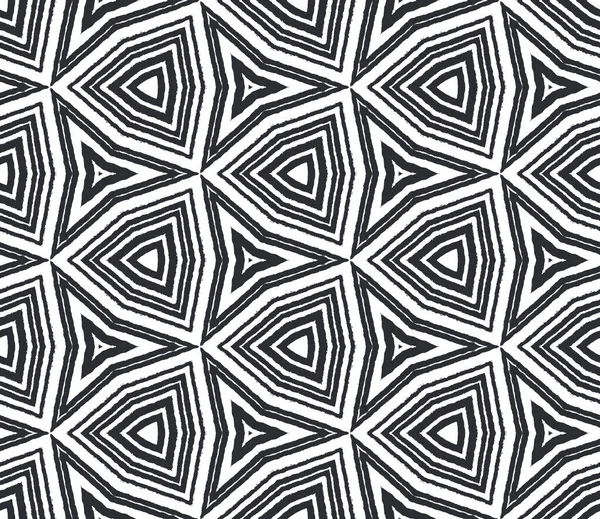 Wzór Bez Szwu Mozaiki Czarne Symetryczne Tło Kalejdoskopu Retro Mozaika — Zdjęcie stockowe