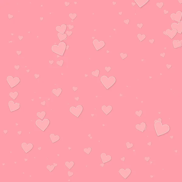 Roze Hart Liefde Confettis Valentijnsdag Vallende Regen Sappige Achtergrond Gevallen — Stockvector