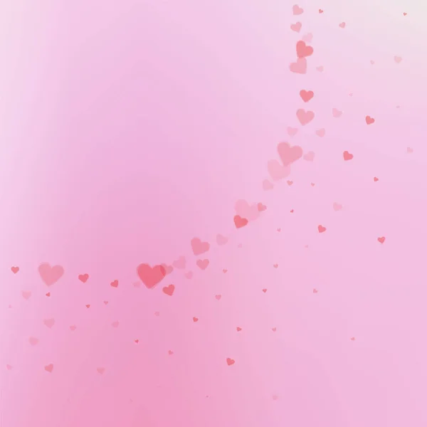 Rote Herzen Lieben Konfettis Valentinstag Ecke Edel Hintergrund Fallende Transparente — Stockvektor