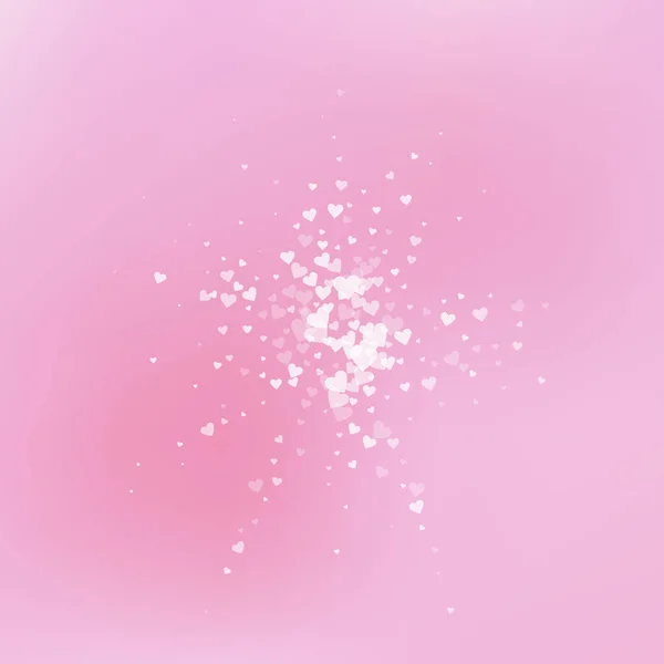 Cuore Bianco Ama Confetti Esplosione San Valentino Sfondo Incantevole Coriandoli — Vettoriale Stock