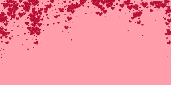 Червоне Серце Любить Конфеті День Святого Валентина Падає Прекрасне Тло — стоковий вектор