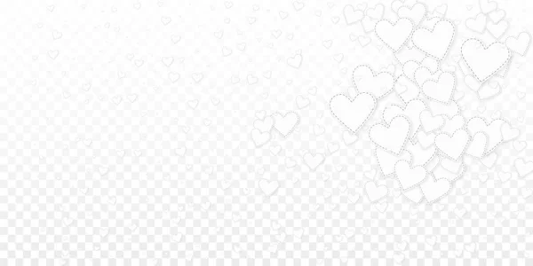 Weiße Herzen Lieben Konfettis Valentinstag Explosion Großer Hintergrund Fallen Bestickte — Stockvektor