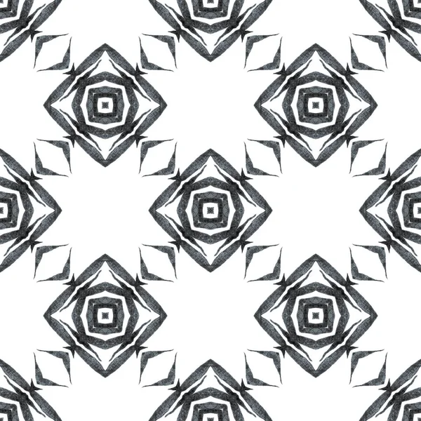 Шевронський Акварель Чорно Білий Сприятливий Бохо Чік Літній Дизайн Текстильна — стокове фото