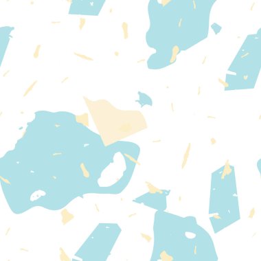 Terrazzo kusursuz desen. Mavi klasik döşeme dokusu. Doğal taşlardan, granitten, kuvarstan, mermerden, betondan yapılmış arka plan. Terrazzo pürüzsüz desenli serin renklerde. 