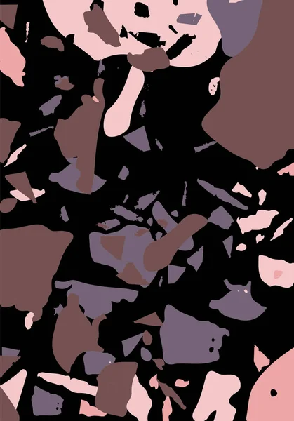 Terrazzo现代抽象模板 经典意大利地板的黑色和粉色质感 威尼斯特拉佐时尚矢量背景背景石头 花岗岩 大理石 混凝土制成的背景 — 图库矢量图片