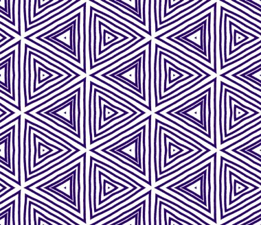 Çizgili el çizimi desen. Mor simetrik kaleydoskop arka planı. Çizgili elle çizilmiş fayans tekrarlanıyor. Tekstil hazır, lekesiz baskı, mayo kumaş, duvar kağıdı, ambalaj..