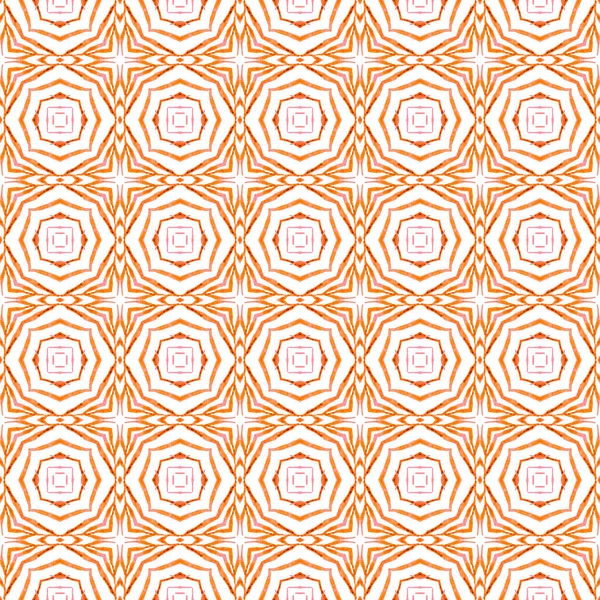 Carrelage Organique Orange Beau Design Été Chic Boho Bordure Verte — Photo