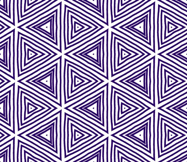 Striped hand drawn pattern. Purple symmetrical kaleidoscope background. Repeating striped hand drawn tile. Textile ready immaculate print, swimwear fabric, wallpaper, wrapping.