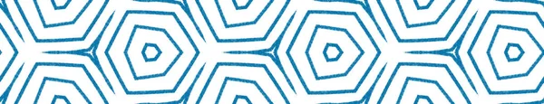 Geometric seamless pattern. Blue symmetrical kaleidoscope background. Hand drawn geometric seamless design. splendid decorative design element for background.