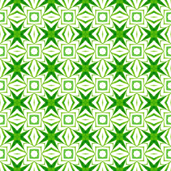 Medallion Seamless Pattern Green Amazing Boho Chic Summer Design Textile — стоковое фото
