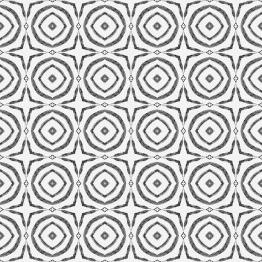 Elle boyanmış suluboya kenar. Siyah ve beyaz, şık yaz tasarımı. Döşemeli suluboya arka plan. Tekstil hazır muhteşem baskı, mayo kumaş, duvar kağıdı, ambalaj..