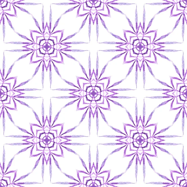 Watercolor Summer Ethnic Border Pattern Purple Beautiful Boho Chic Summer — Stockfoto