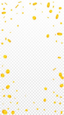 Çin Yuan paraları düşüyor. Artistik, NY bozuk paralarını dağıttı. Çin parası. Büyük ikramiye, servet ya da başarı konsepti. Vektör illüstrasyonu.