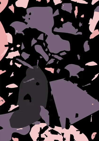 Сучасний Абстрактний Шаблон Терраццо Чорно Рожева Текстура Класичного Італійського Покриття — стоковий вектор